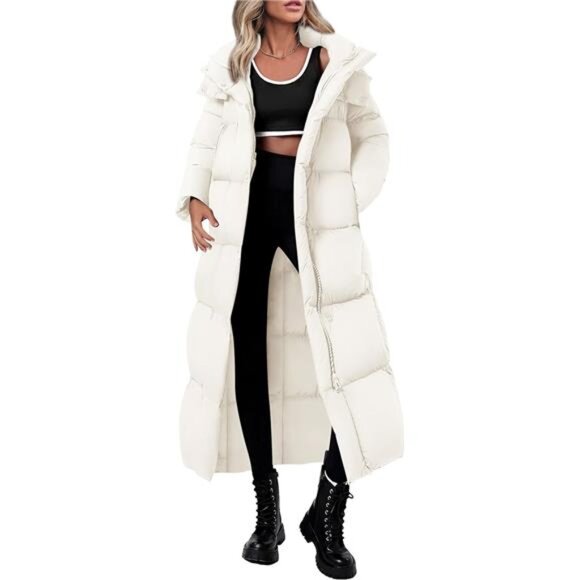 Jackets & Blazers - Women’s Winter Long Puffer Coat – Hooded, Zip-Up, Thickened Down Jacket